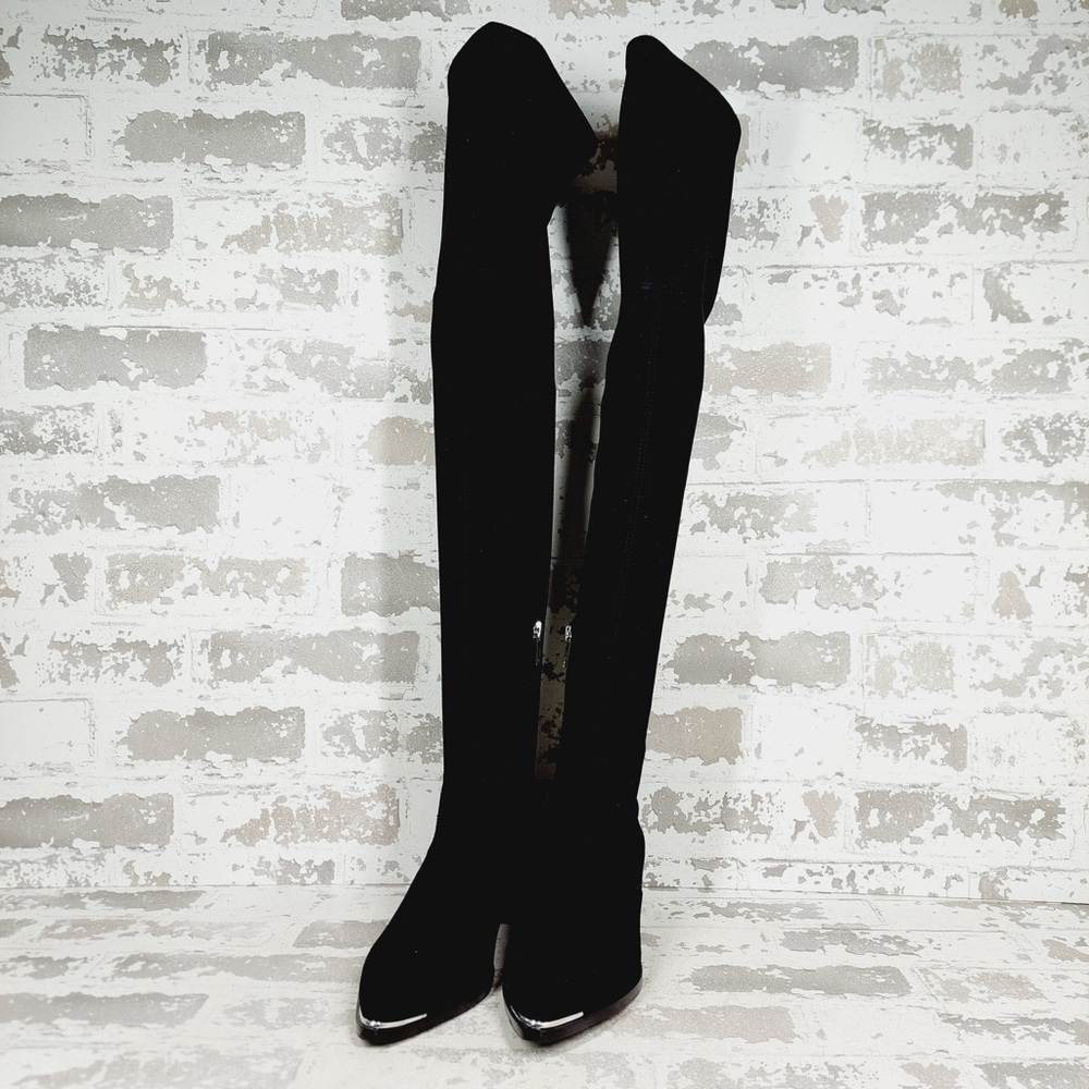 NEW Marc Fisher LTD Black Yaki Block Heel Over the Knee Boots F916 - Picture 2 of 11